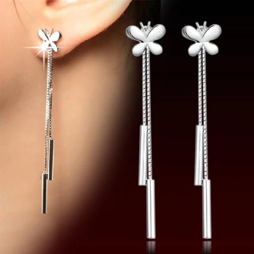 Pendientes colgantes de mariposa para mujer
