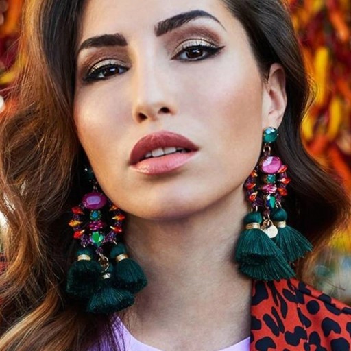 Pendientes colgantes de mujer con borla G1411