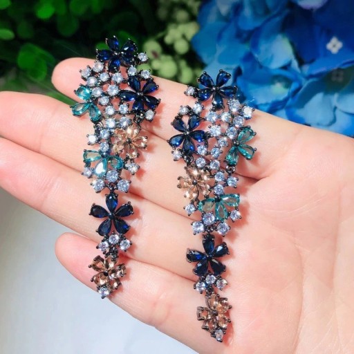 Pendientes colgantes de mujer con circonitas G1081