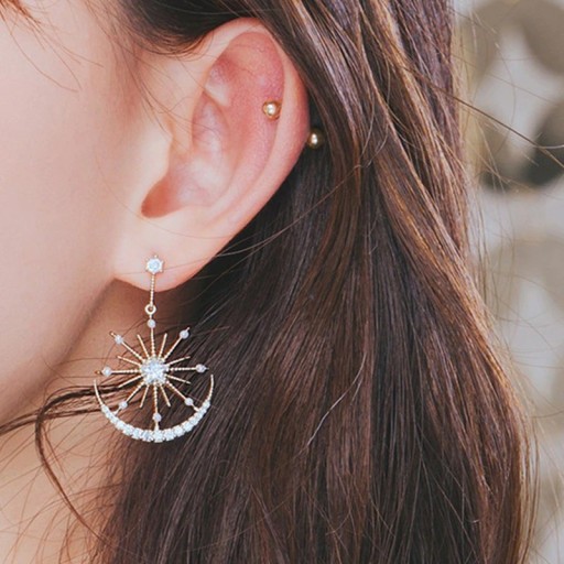 Pendientes colgantes de mujer con circonitas G1182