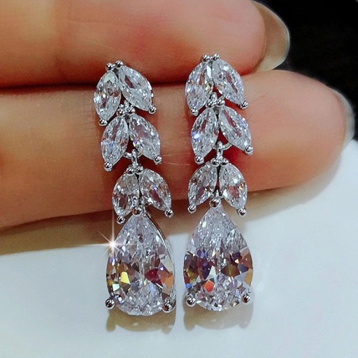 Pendientes colgantes de mujer con circonitas G123