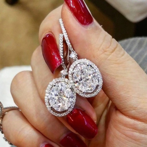 Pendientes colgantes de mujer con circonitas G246