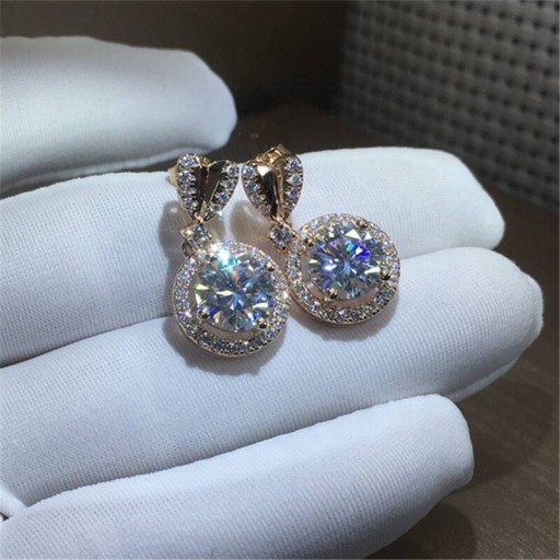 Pendientes colgantes de mujer con circonitas G402