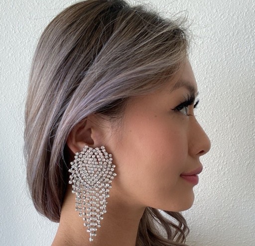 Pendientes colgantes de mujer con circonitas G449