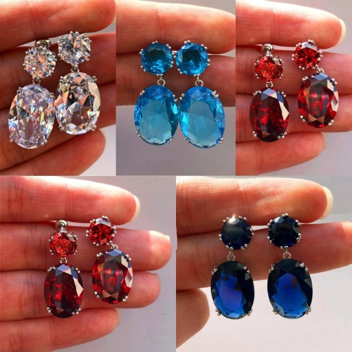 Pendientes colgantes de mujer con circonitas G496