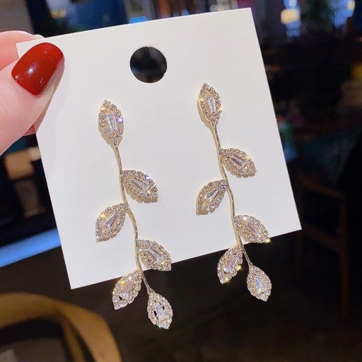 Pendientes colgantes de mujer con circonitas G866