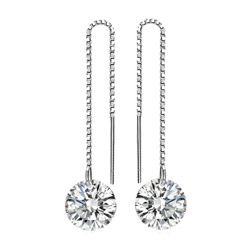 Pendientes colgantes de mujer con circonitas