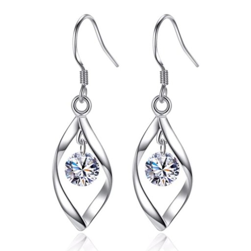 Pendientes colgantes de mujer con circonitas