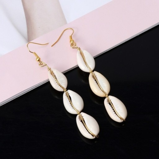 Pendientes colgantes de mujer con conchas
