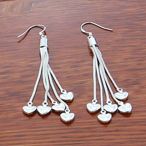 Pendientes colgantes de mujer con corazones G696