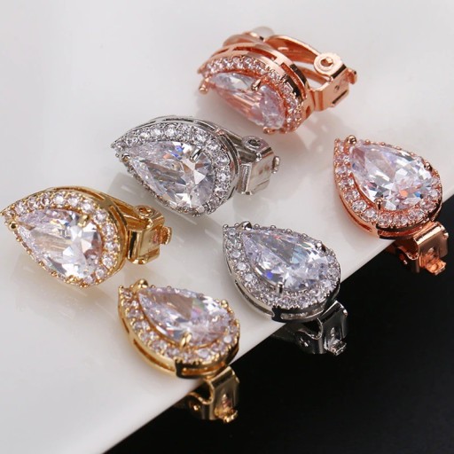 Pendientes colgantes de mujer con cristal G1435