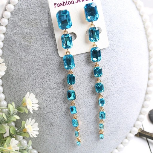 Pendientes colgantes de mujer con cristales G1294