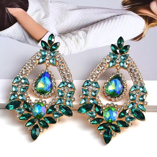 Pendientes colgantes de mujer con cristales G971