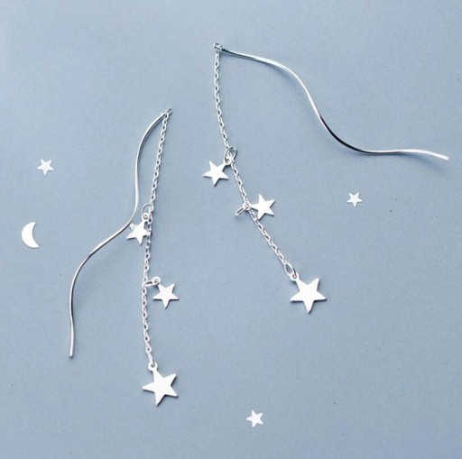 Pendientes colgantes de mujer con estrellas