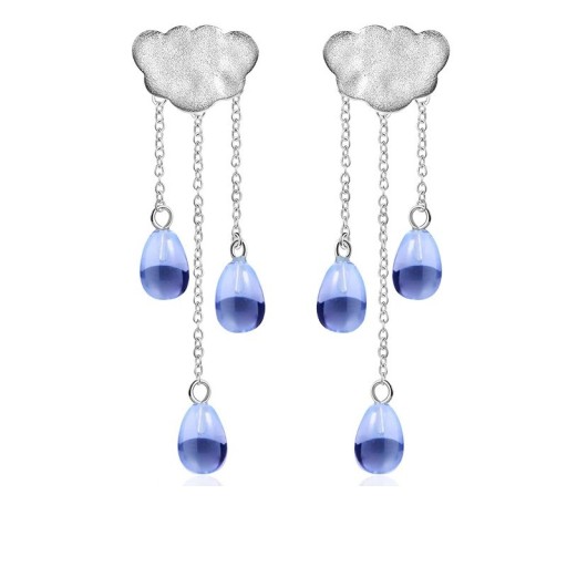 Pendientes colgantes de mujer con forma de nube y gota
