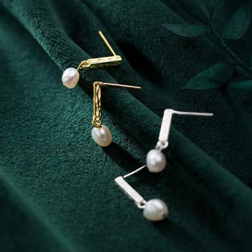 Pendientes colgantes de mujer con perla A1844