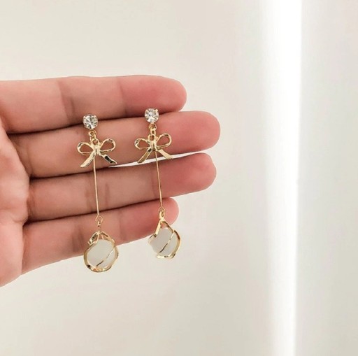 Pendientes colgantes de mujer con perla C1099