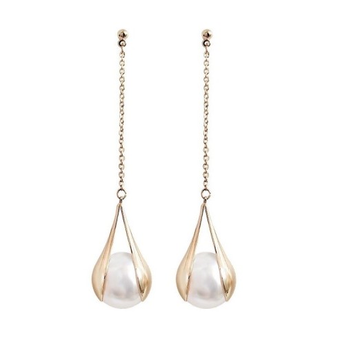 Pendientes colgantes de mujer con perla G140