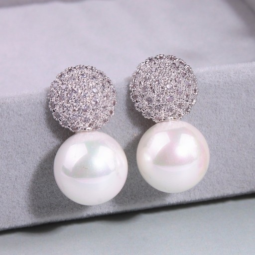 Pendientes colgantes de mujer con perla G739