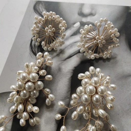 Pendientes colgantes de mujer con perlas G759