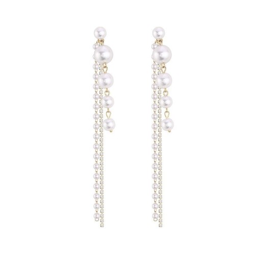 Pendientes colgantes de mujer con perlas G981
