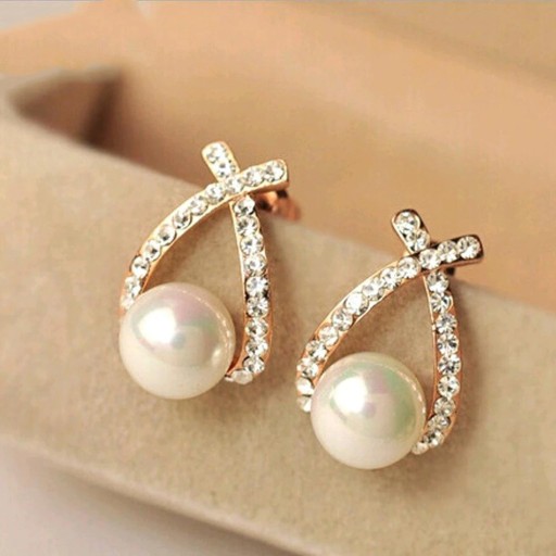 Pendientes colgantes de mujer con perlas H730
