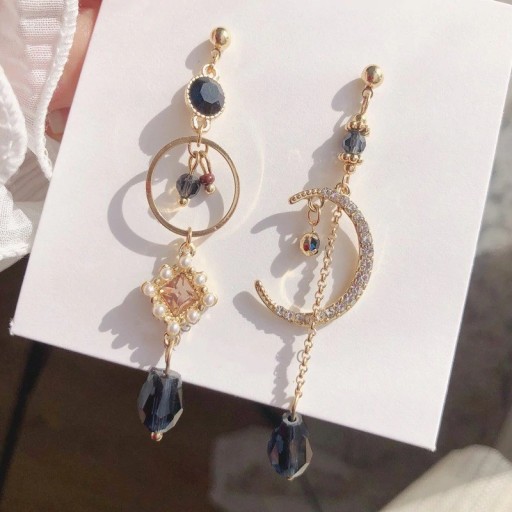 Pendientes colgantes de mujer con perlas y circonitas G433