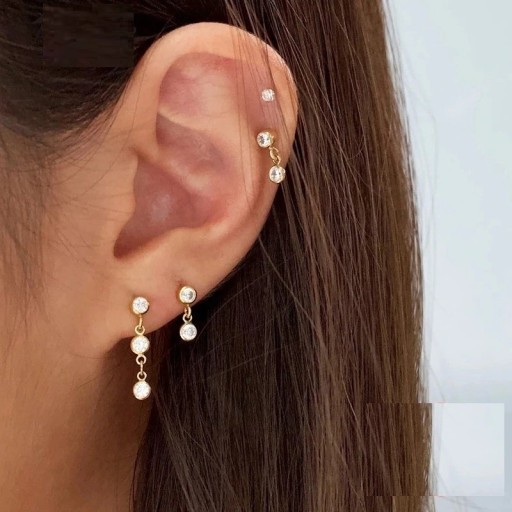 Pendientes colgantes de mujer con piedras R89