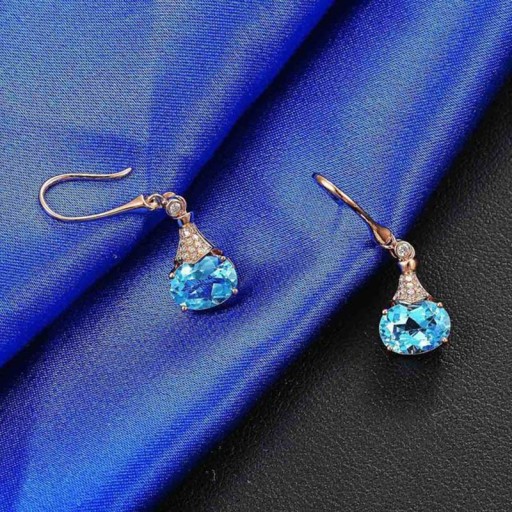 Pendientes colgantes de mujer con turmalina