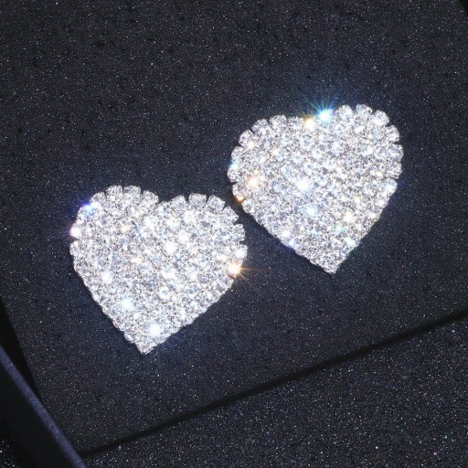 Pendientes colgantes de mujer en forma de corazón con circonitas G492
