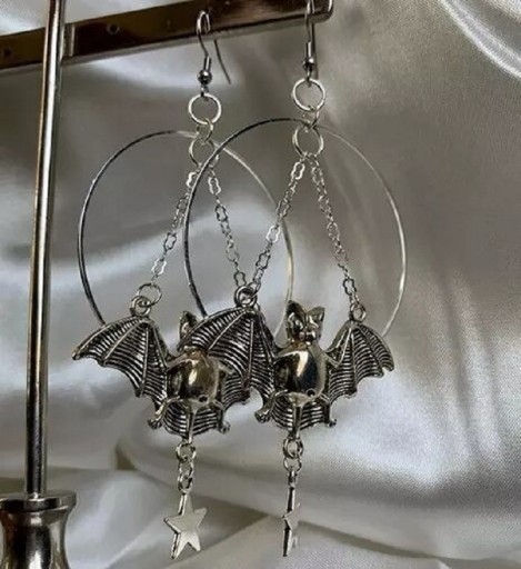 Pendientes colgantes de murciélago para mujer