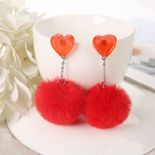 Pendientes colgantes de peluche para mujer