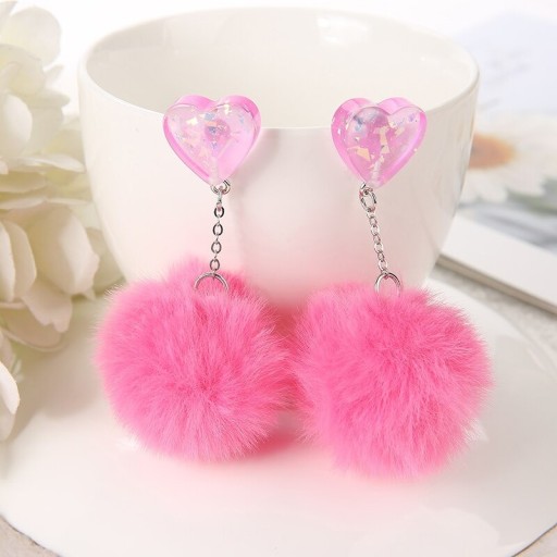 Pendientes colgantes de peluche para mujer
