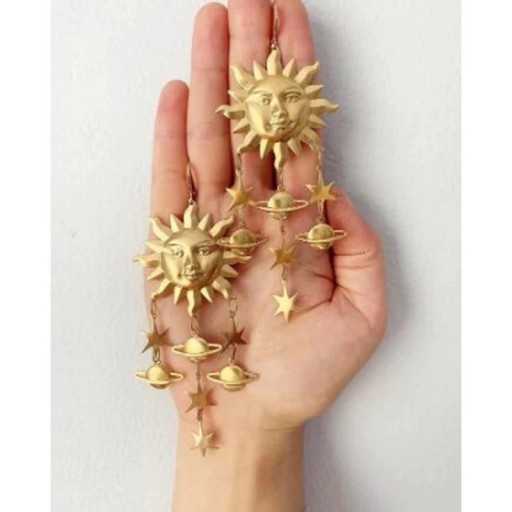 Pendientes colgantes de sol para mujer