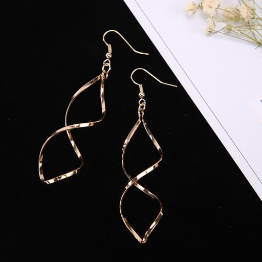 Pendientes colgantes en espiral para mujer