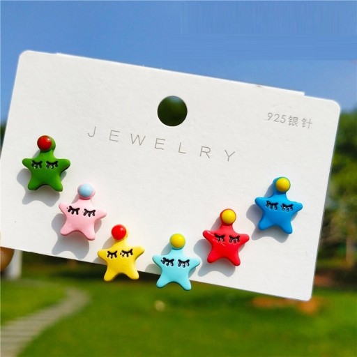 Pendientes colgantes mujer 6 piezas