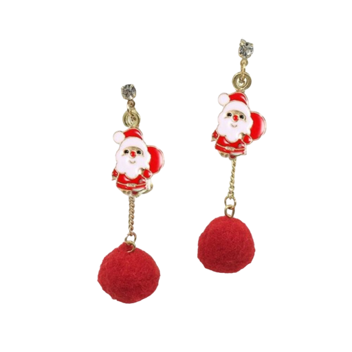 Pendientes colgantes navideños con bolas