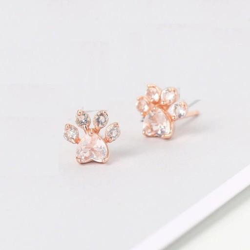 Pendientes con forma de huella de pata para mujer