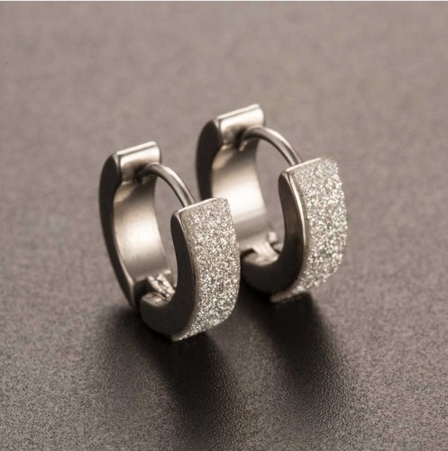 Pendientes de acero inoxidable brillantes