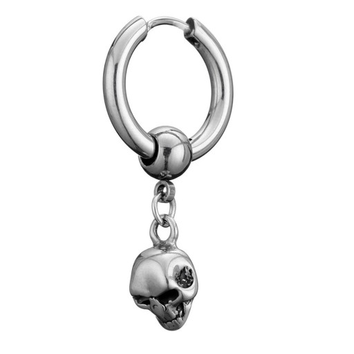 Pendientes de aro con calavera