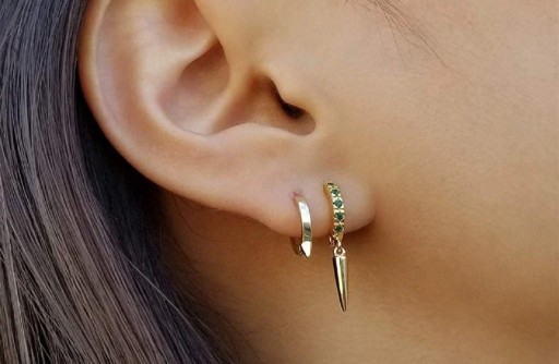 Pendientes de aro con colgante para mujer