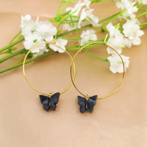 Pendientes de aro de mujer con mariposa C1093