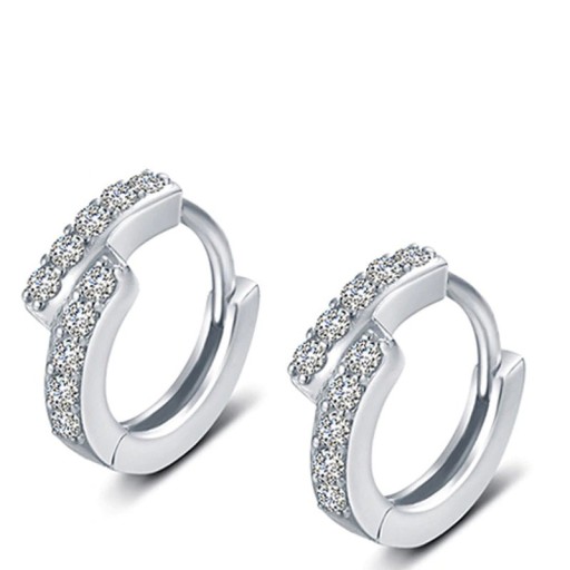 Pendientes de aro para mujer con piedras R19