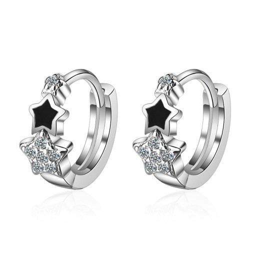 Pendientes de aro para mujer con piedras R19