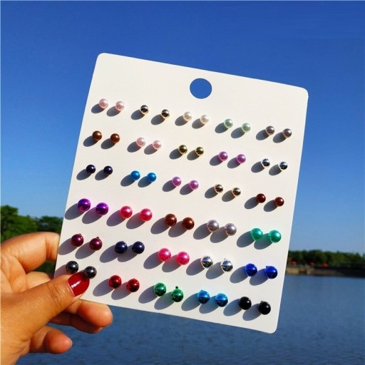 Pendientes de botón para mujer 30 pares j446