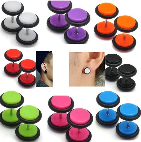 Pendientes de colores para hombre Dumbbell J3165