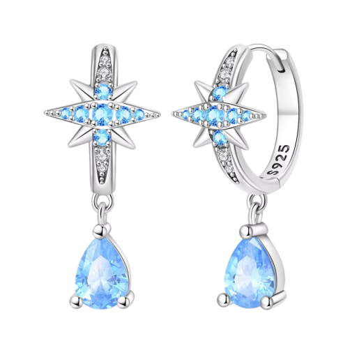 Pendientes de estrellas excepcionales de plata esterlina 925 para mujeres, joyería de plata femenina, regalos de cumpleaños, Navidad, símbolo de esperanza y luz
