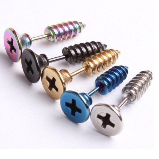 Pendientes de hombre en forma de tornillo J3241