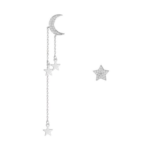 Pendientes de luna y estrella para mujer