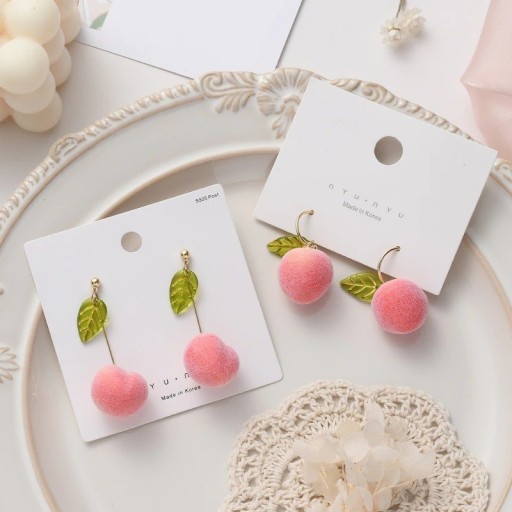 Pendientes de melocotón para mujer